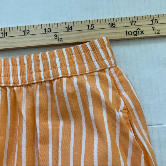 Pact Sunset Light Gauze Pull-On Citrus Stripe Tiered Midi Skirt SZ Large - Picture 15 of 15